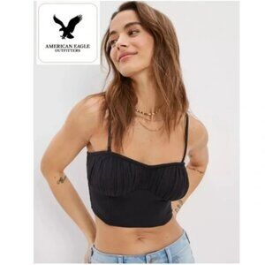 NWT American Eagle Black Removable Straps Corset Tube‎ Top Size M